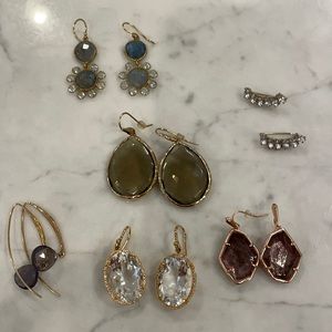 Six pairs (Bundle) of gem stone earrings